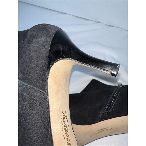 Trotters Alana Pointed Toe Heel Booties Women’s Size 8 M, Black Suede Patent Toe - Picture 11 of 14